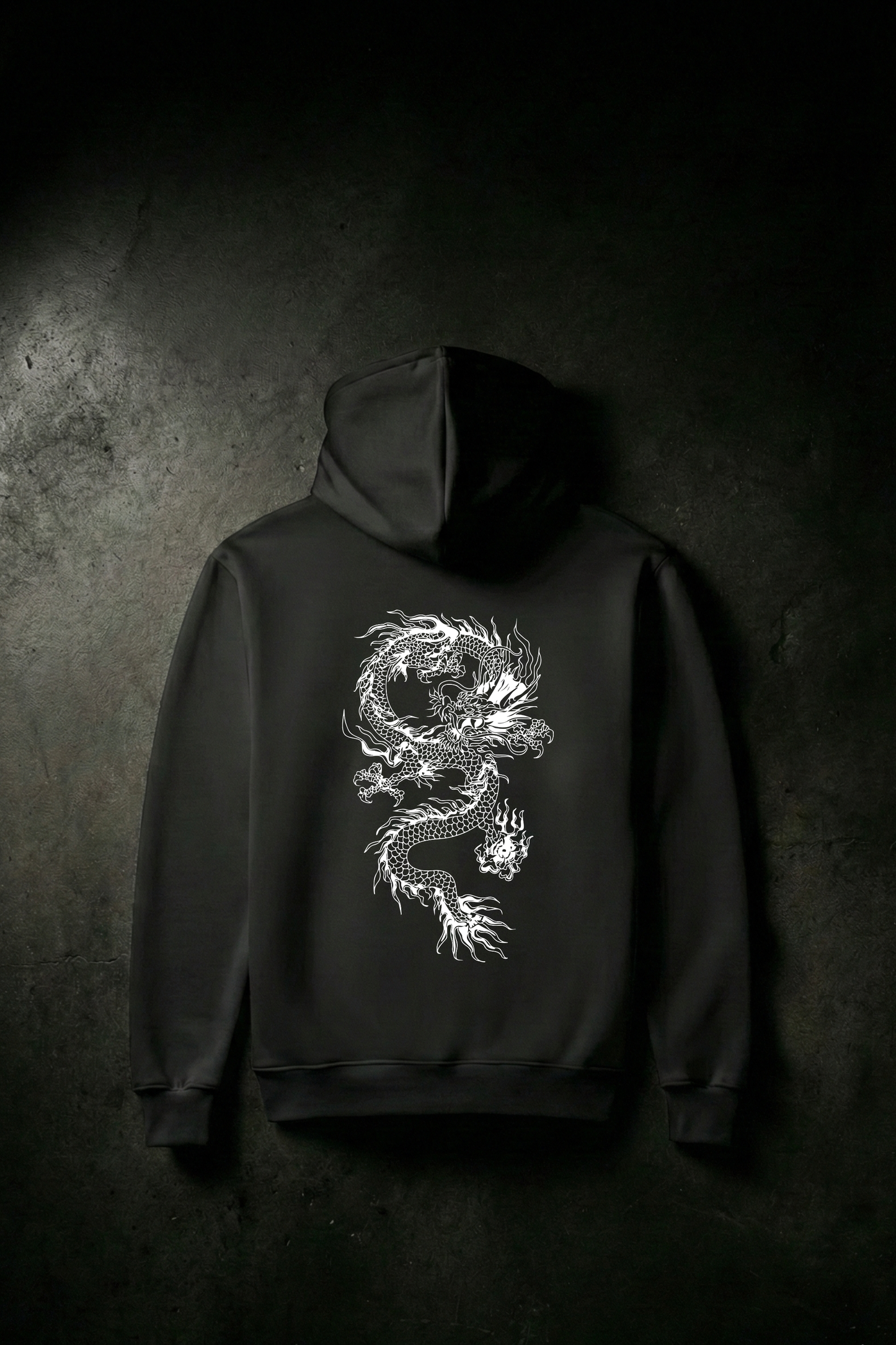 Black (white) Dragon Pullover Hoodie