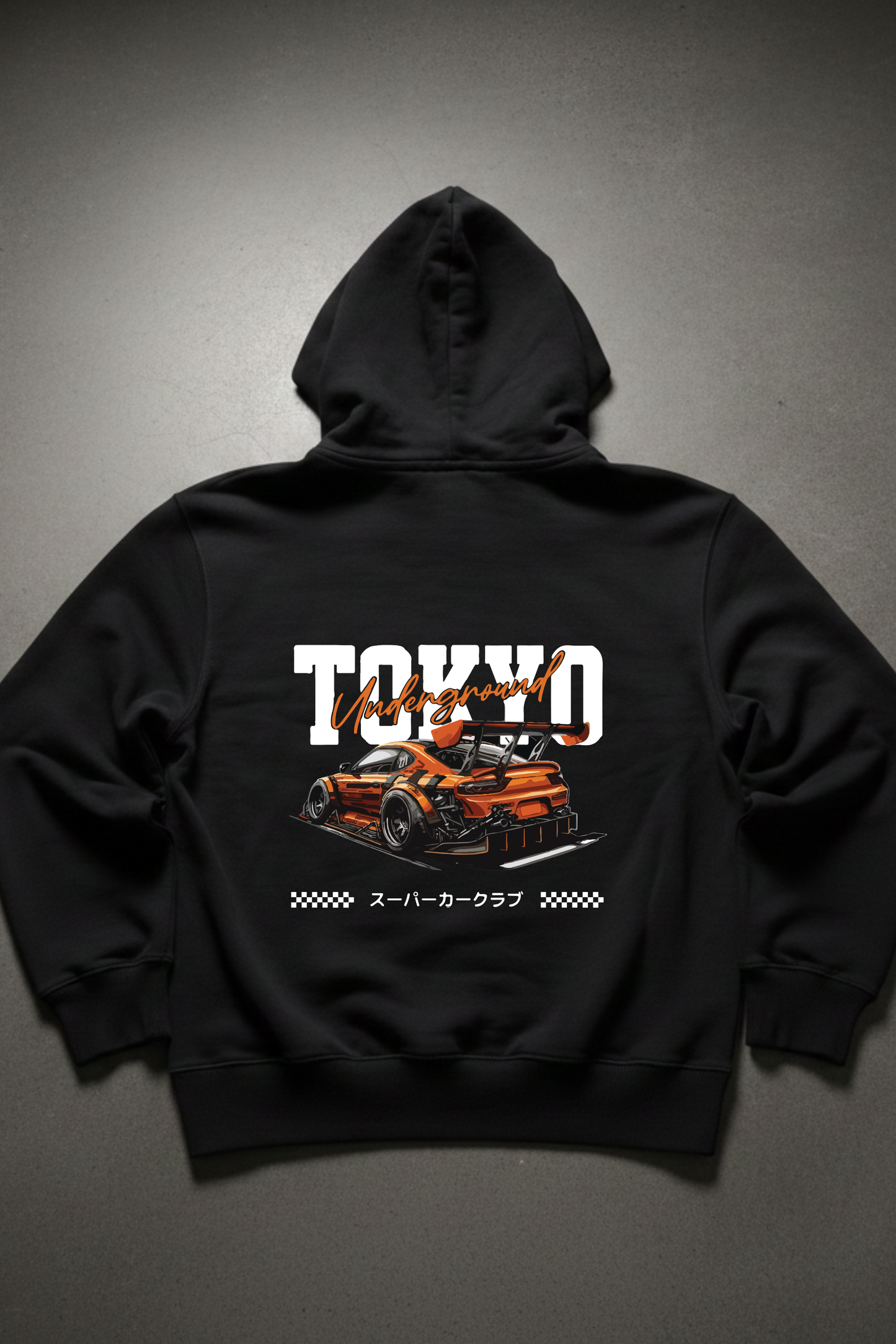 Black tokyo title pullover hoodie